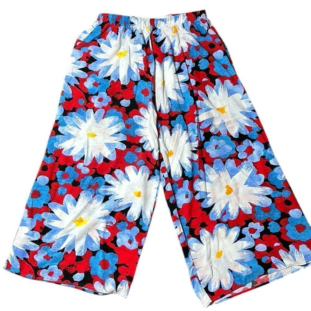 Jams world wide leg floral colorful artsy art to wear dopamine maximalist pants